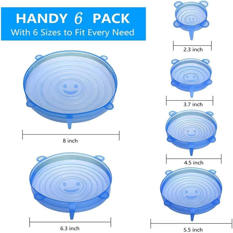6 Pcs Silicone Stretch Lids