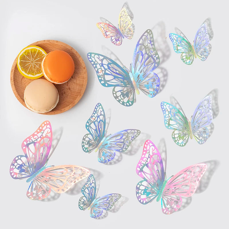 12pcs 3D Hollow Butterflies Wall Stickers
