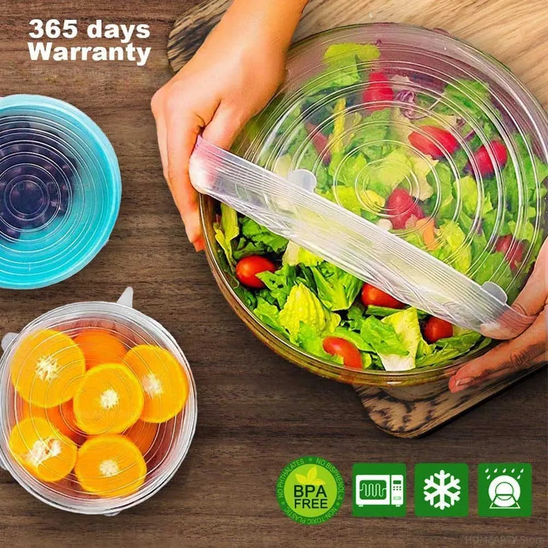 6 Pcs Silicone Stretch Lids