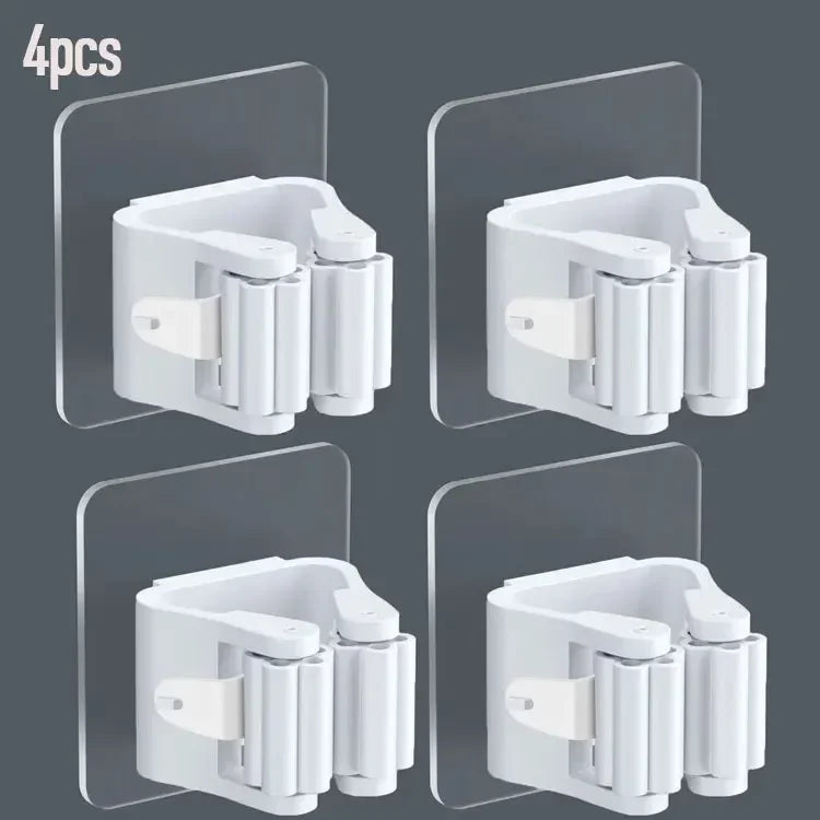 4PCS Wall-Mounted Mop & Broom Holder