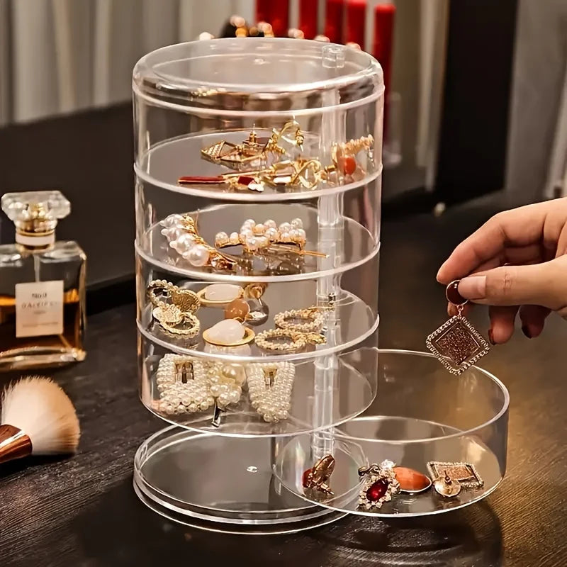 Transparent Rotatable Jewelry Storage Box