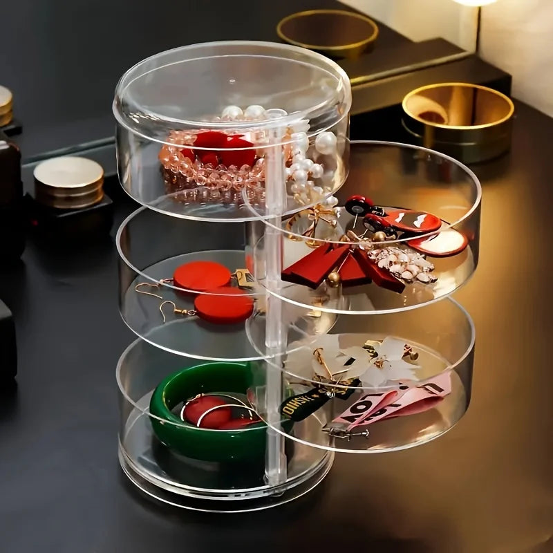 Transparent Rotatable Jewelry Storage Box