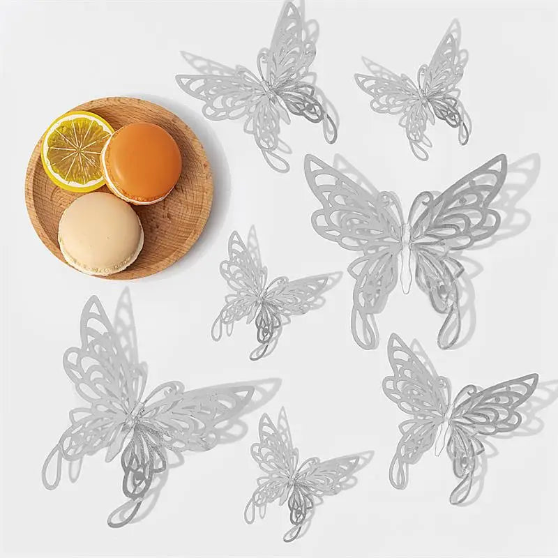 12pcs 3D Hollow Butterflies Wall Stickers