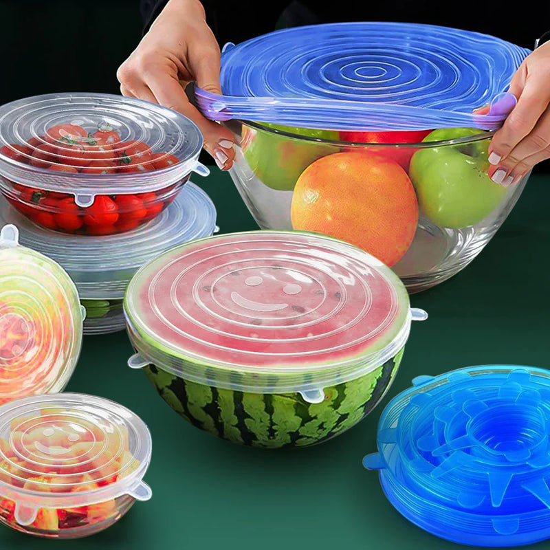 6 Pcs Silicone Stretch Lids