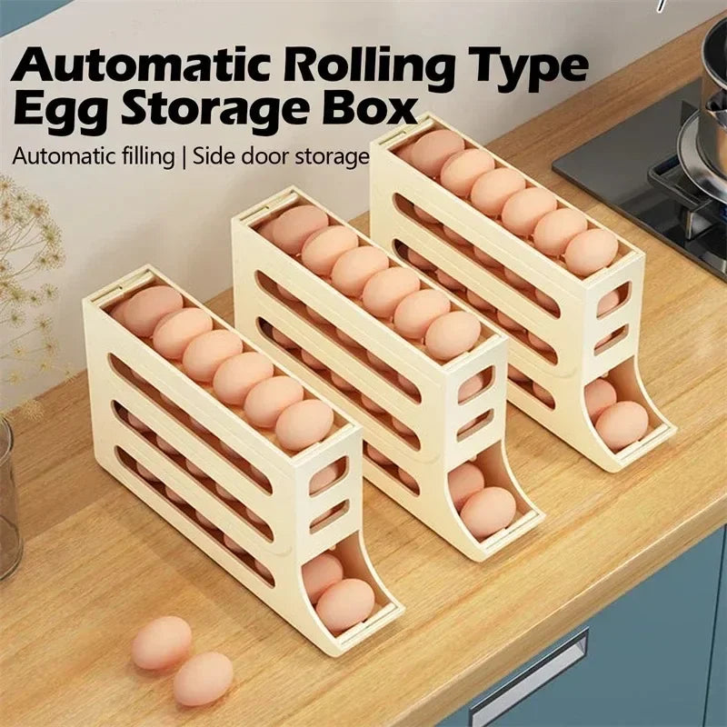 4-Tier Rolling Egg Organizer