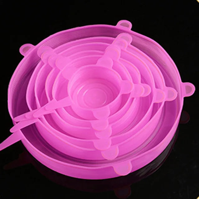 6 Pcs Silicone Stretch Lids