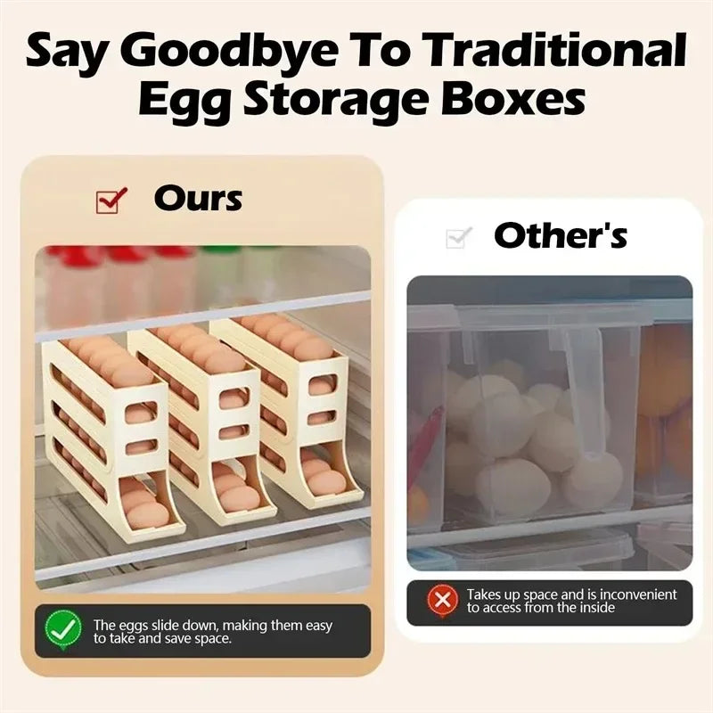 4-Tier Rolling Egg Organizer