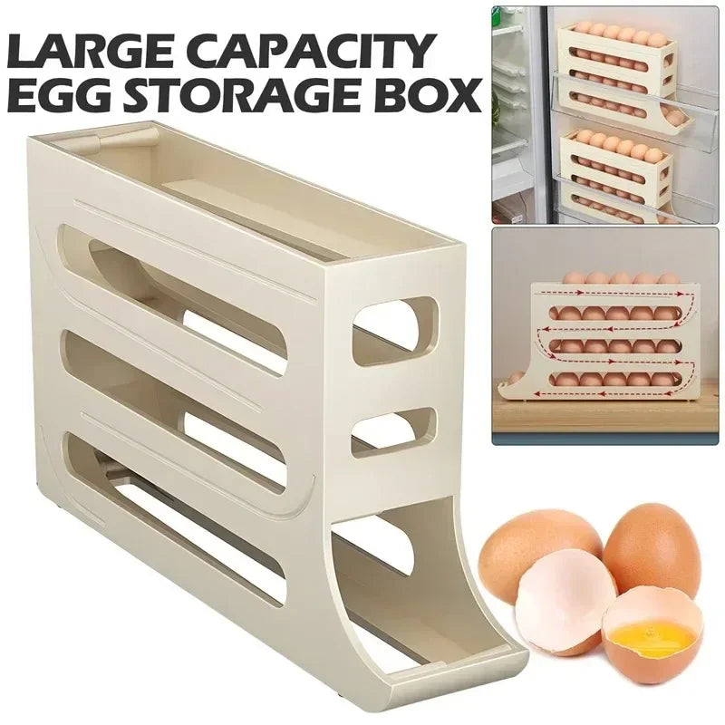 4-Tier Rolling Egg Organizer