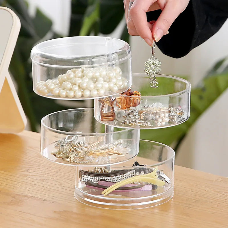 Transparent Rotatable Jewelry Storage Box