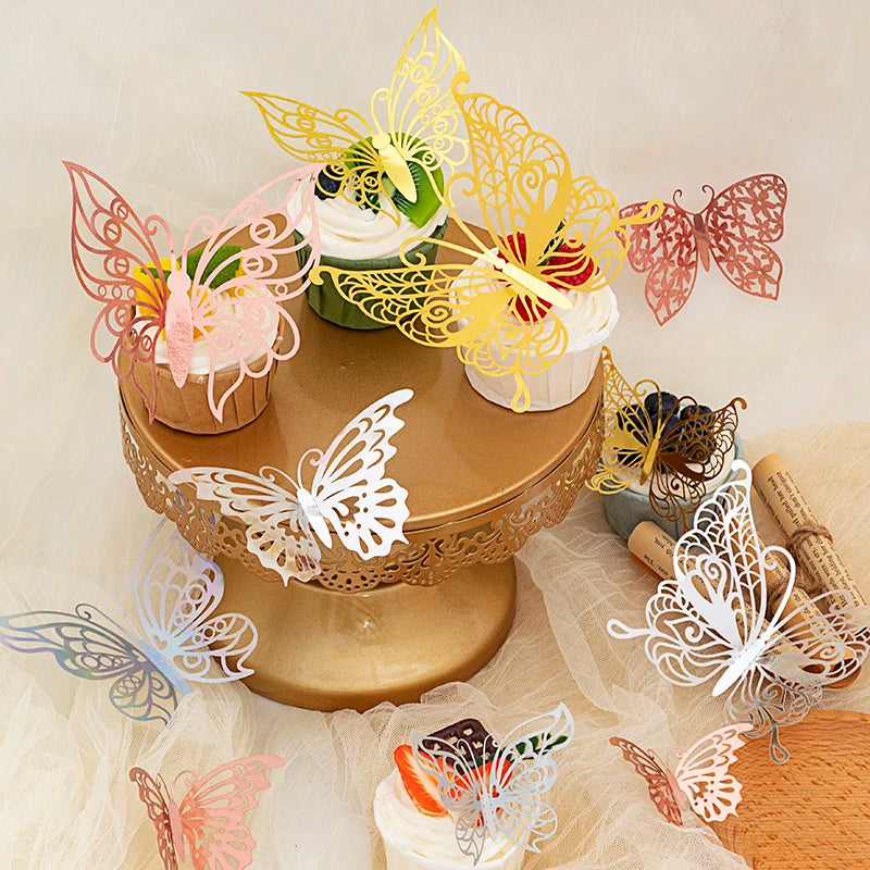 12pcs 3D Hollow Butterflies Wall Stickers