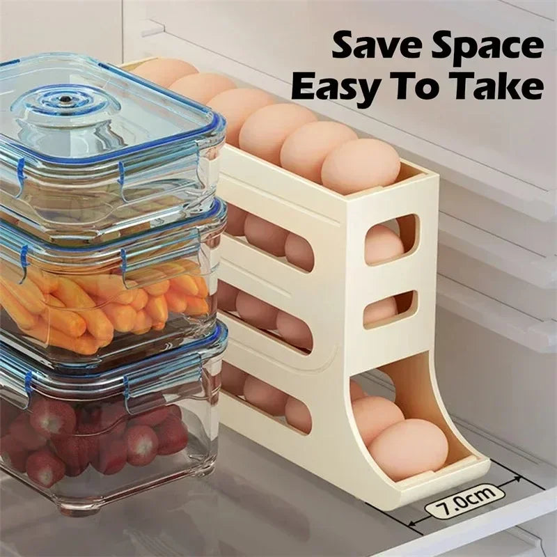 4-Tier Rolling Egg Organizer