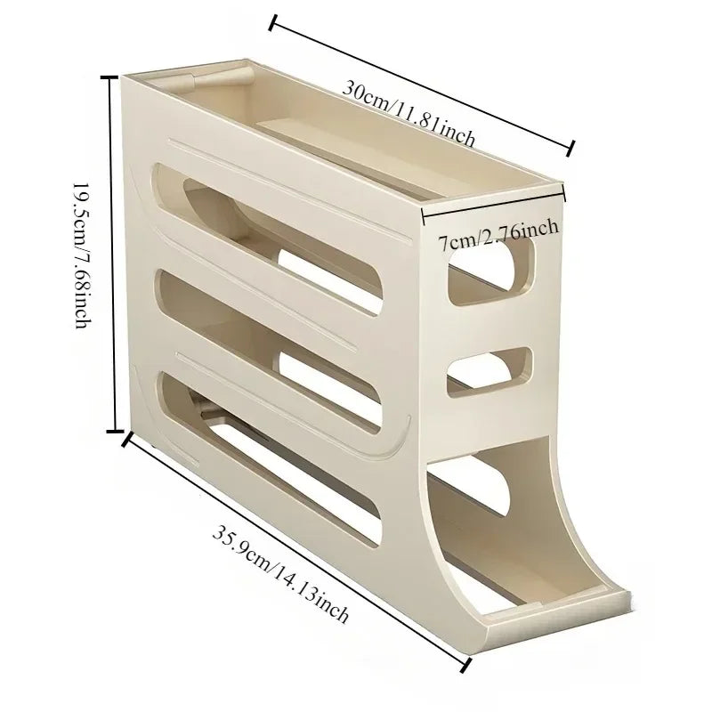 4-Tier Rolling Egg Organizer