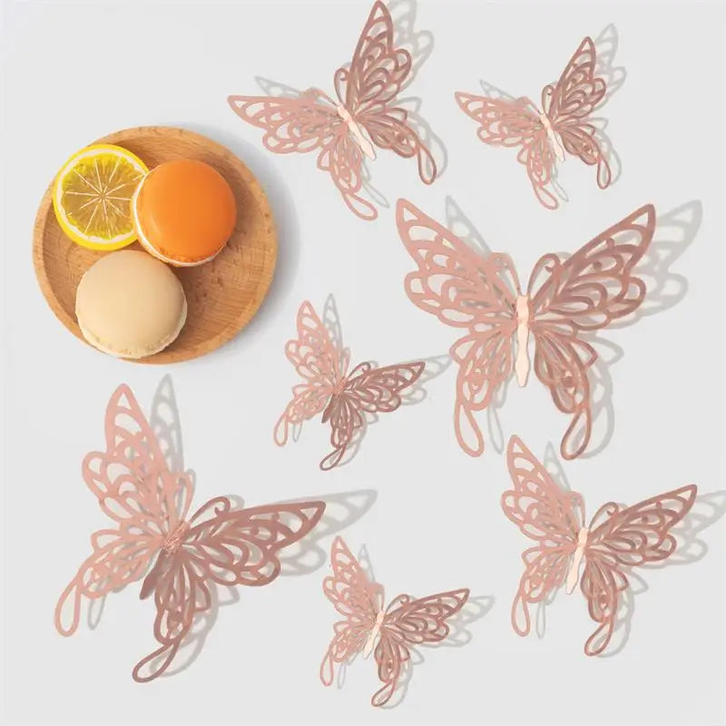 12pcs 3D Hollow Butterflies Wall Stickers