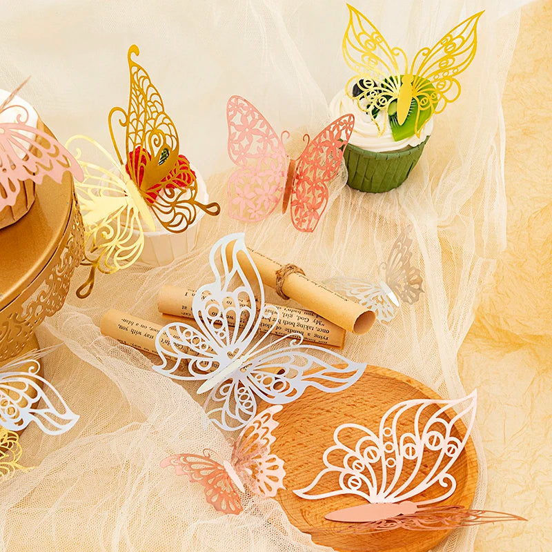 12pcs 3D Hollow Butterflies Wall Stickers