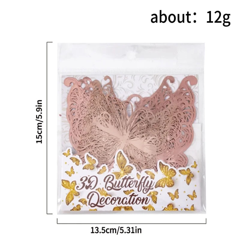 12pcs 3D Hollow Butterflies Wall Stickers