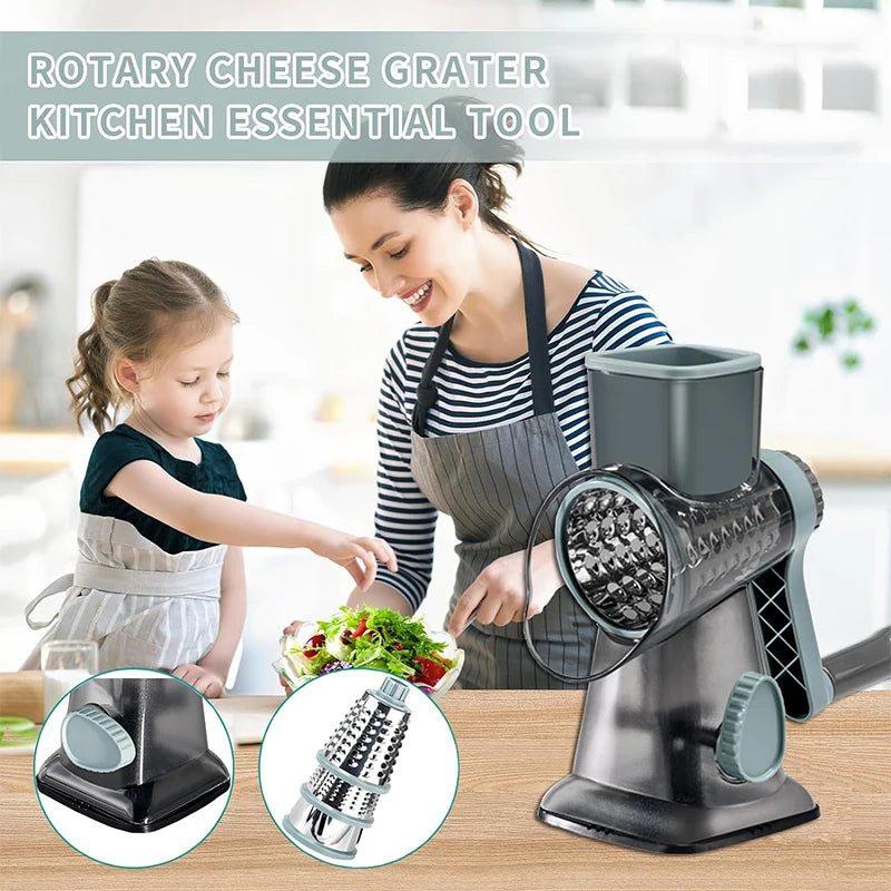 Rotary Cheese Grater – Effortless Grating & Slicing for Your Kitchen!