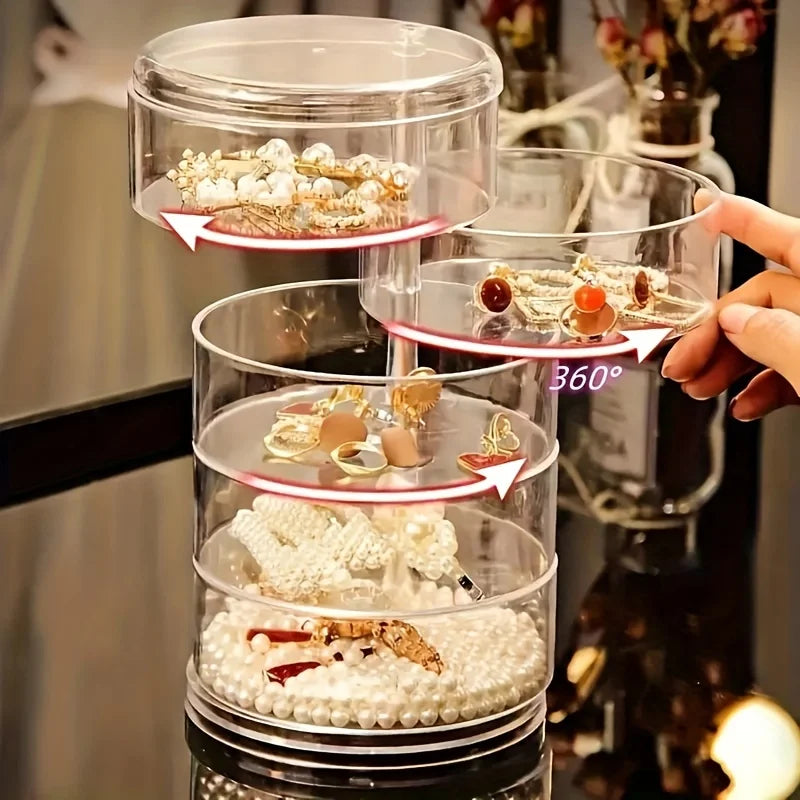 Transparent Rotatable Jewelry Storage Box
