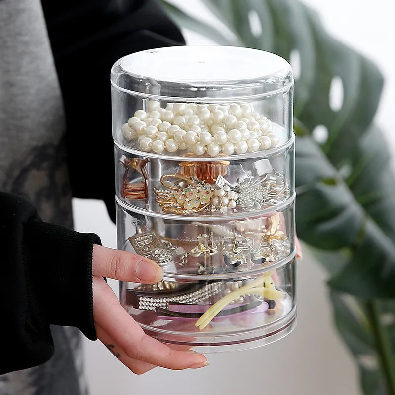 Transparent Rotatable Jewelry Storage Box