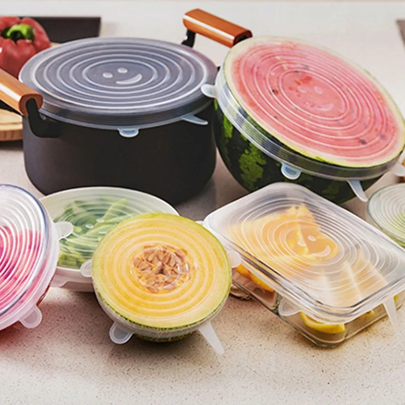 6 Pcs Silicone Stretch Lids