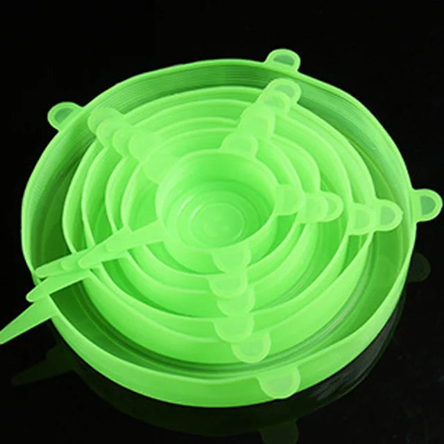 6 Pcs Silicone Stretch Lids