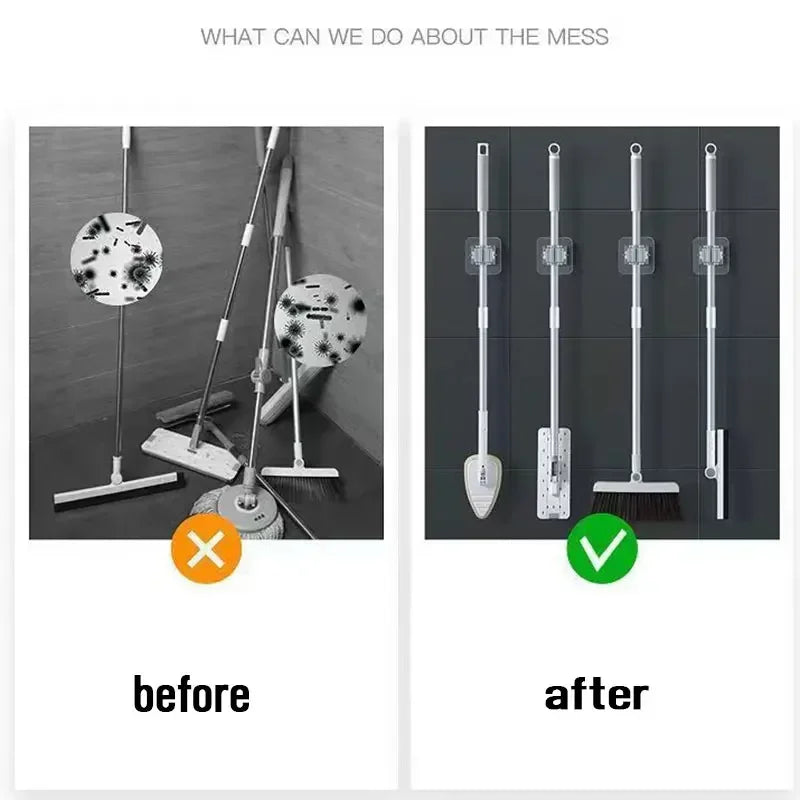 4PCS Wall-Mounted Mop & Broom Holder