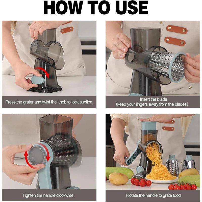 Rotary Cheese Grater – Effortless Grating & Slicing for Your Kitchen!