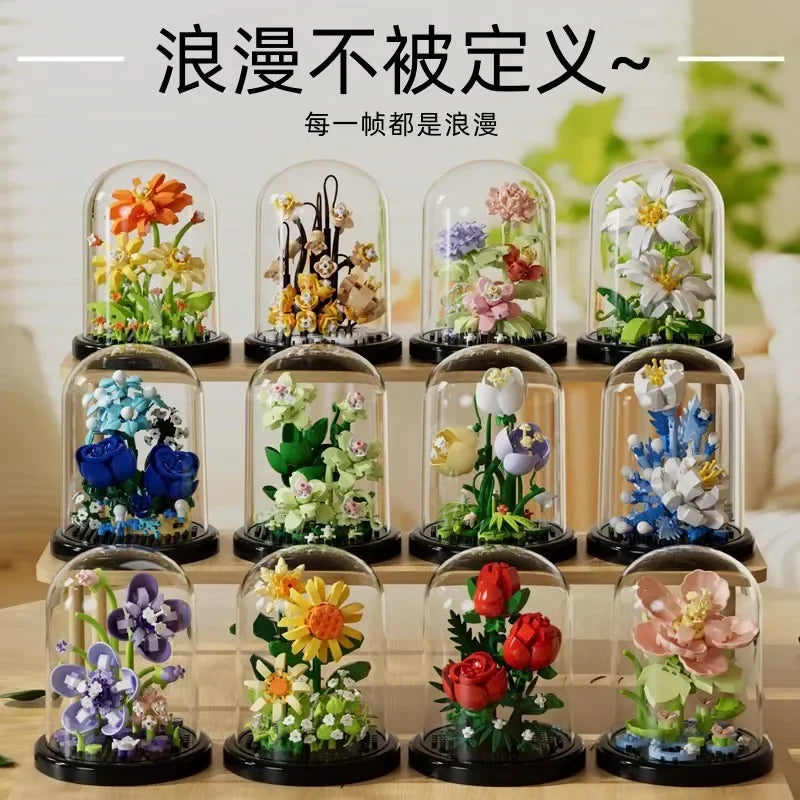 Flower Bouquet Bonsai Building Blocks