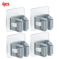 4PCS Wall-Mounted Mop & Broom Holder