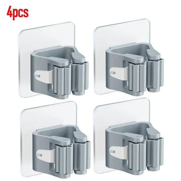 4PCS Wall-Mounted Mop & Broom Holder